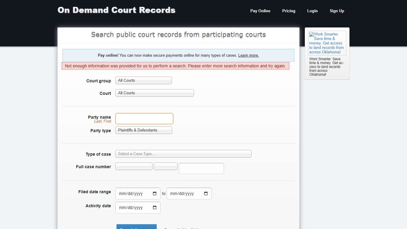 On Demand Court Records